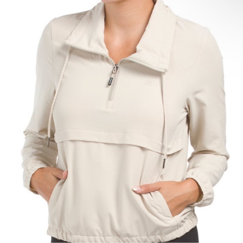 New Balance Cream Windbreaker Pullover Jacket